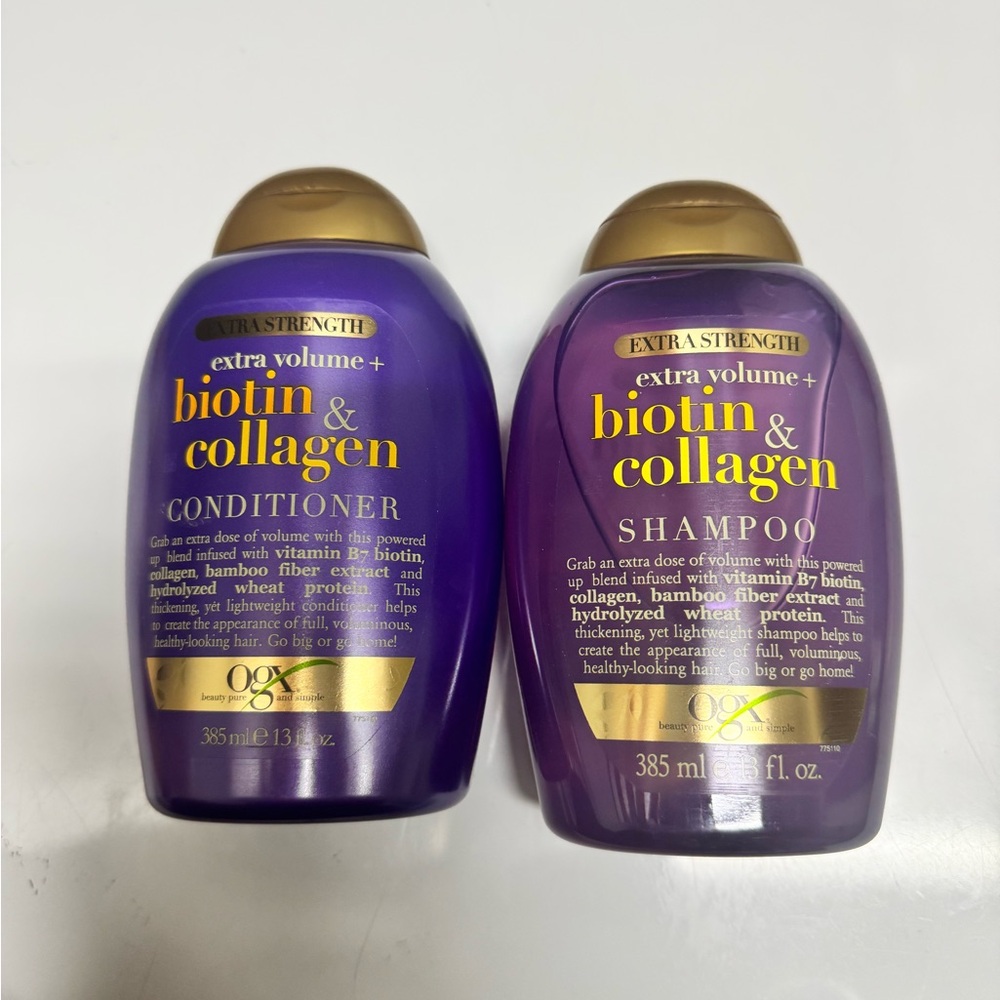 OGX Extra Strength, Biotin & Collagen Volumizing Shampoo‎ & conditioner 13oz